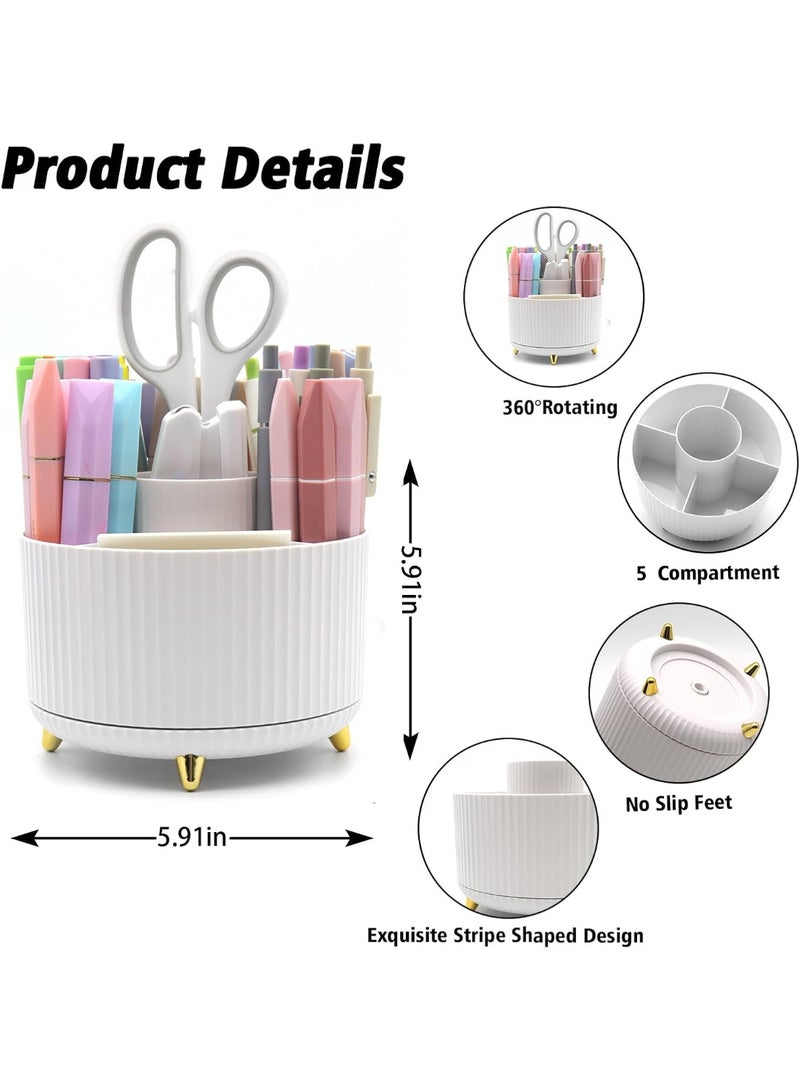 Kidle Office Stationery Set Desk Organizers and Accessories 10Pcs Set with 360-Degree Rotating Pen Holder, Tape Dispenser, Stapler, Staple Remover,  Staples, Tape, Clips Set, Ruler, Scissor, Pen - Image 4
